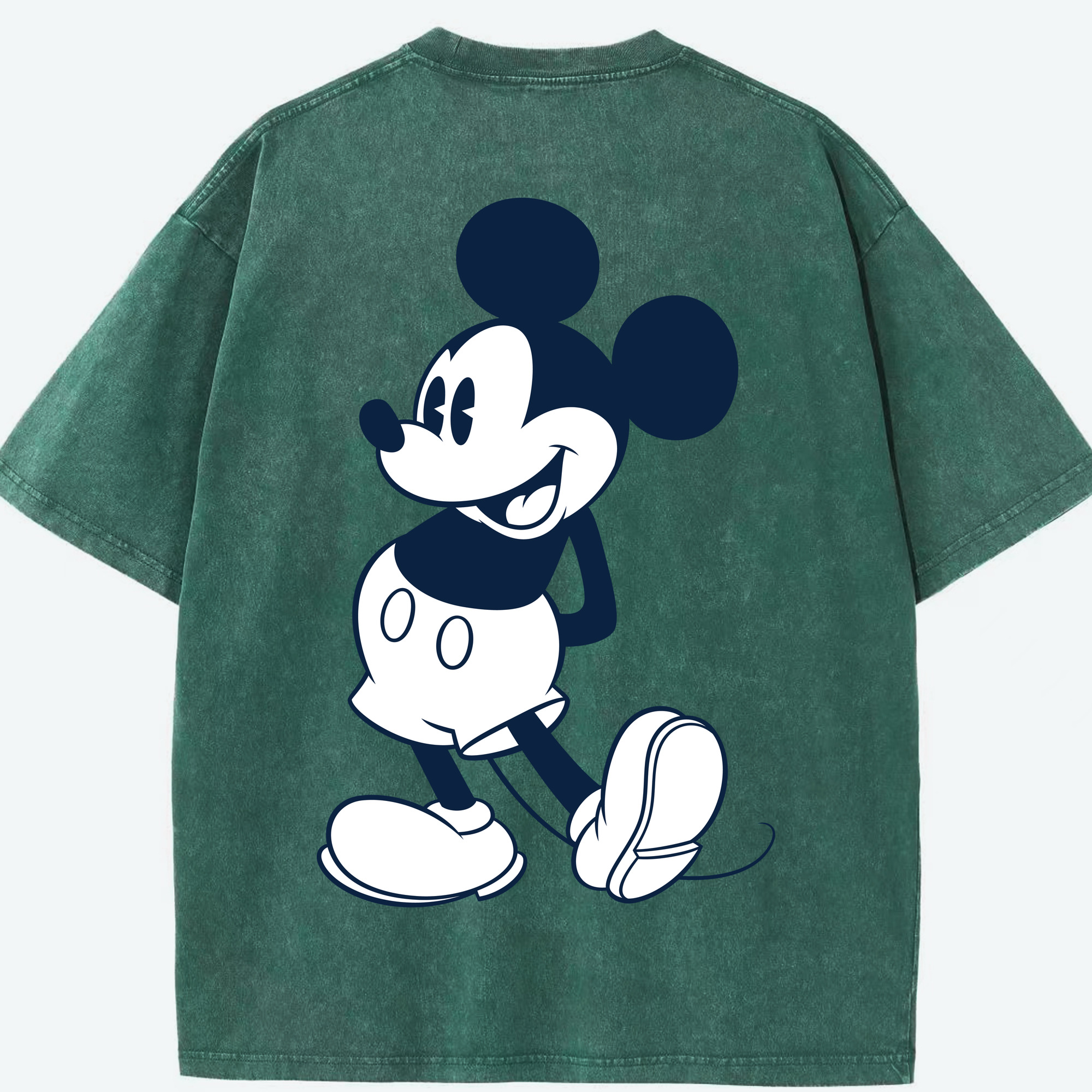 （画像用） ミッキーマウス Mickey Mouse 綿100% ヴィンテージ風 半袖Tシャツ（背面プリント）